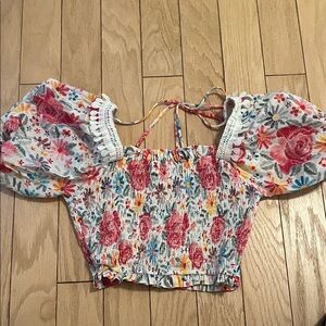 Floral Smocked Puff Sleeve Top